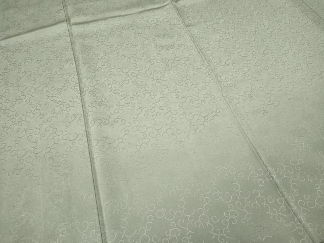 平和屋着物○上質な色無地 唐草地紋 灰黄緑色 正絹 逸品 CABB6078ut