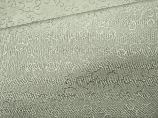 平和屋着物○上質な色無地 唐草地紋 灰黄緑色 正絹 逸品 CABB6078ut