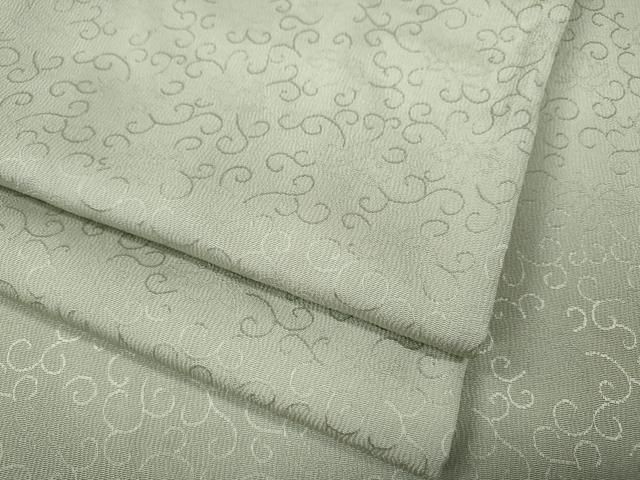 平和屋着物○上質な色無地 唐草地紋 灰黄緑色 正絹 逸品 CABB6078ut