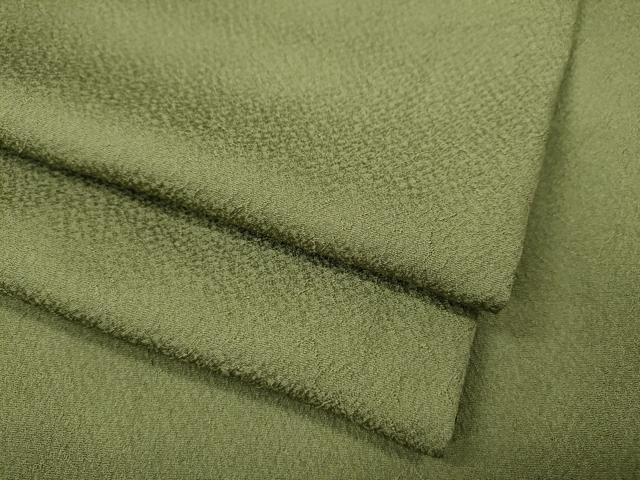 平和屋着物 上質な色無地 霞文 青丹色 正絹 ut