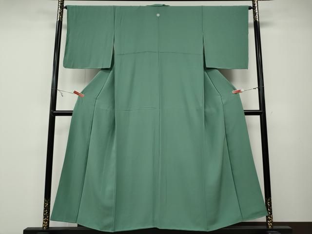 平和屋着物 上質な色無地 青磁色 正絹 ut