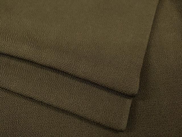 平和屋着物 上質な色無地 媚茶色 鬼しぼ縮緬 扱い 正絹 ut