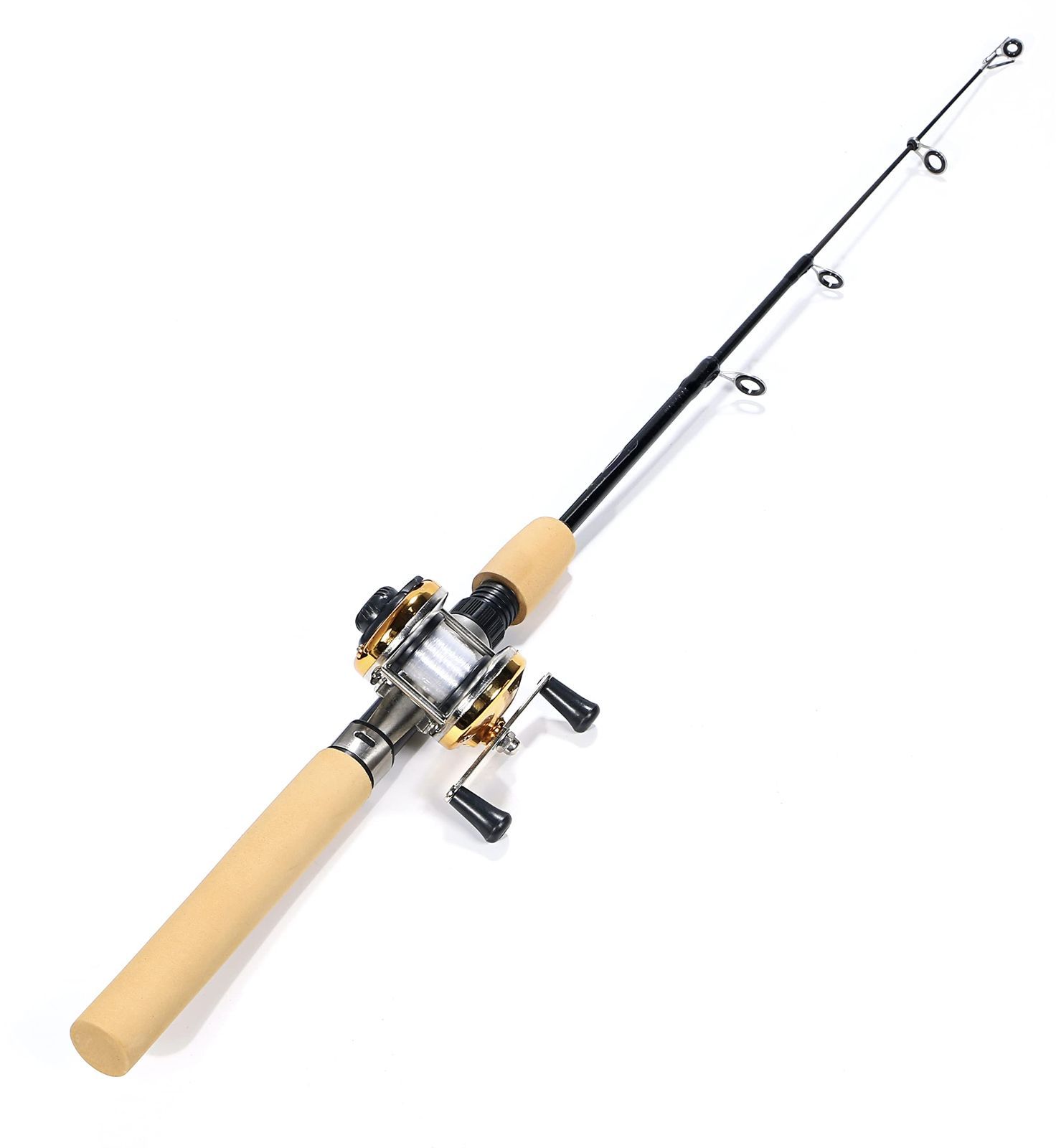 人気商品】穴釣り用釣竿セット コンパクトロッド 両軸リール 100cm 穴