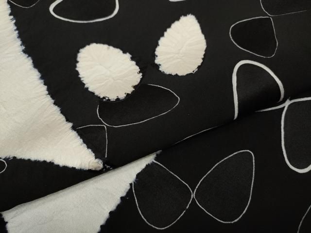 平和屋着物○上質な小紋 絞り 舞蝶文 ロング丈 正絹 逸品 CABB6105ut