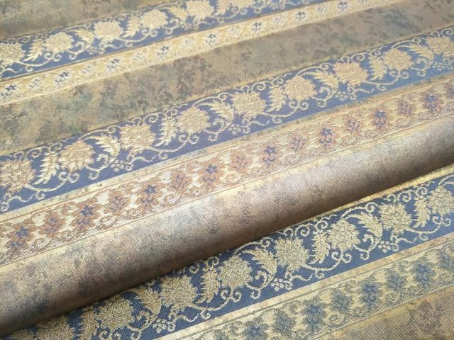 B68 正絹 西陣織 箔屋清兵衛 名物裂文様 六通袋帯 着物 正絹西陣織袋帯 【陰山織物謹製・箔屋清兵衛】 全通 お茶席・お稽古に