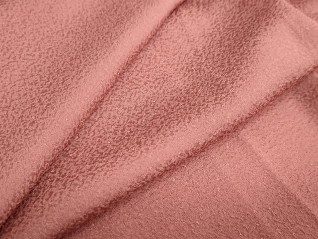 平和屋着物 上質な色無地 紋意匠 銀朱色 正絹 ud