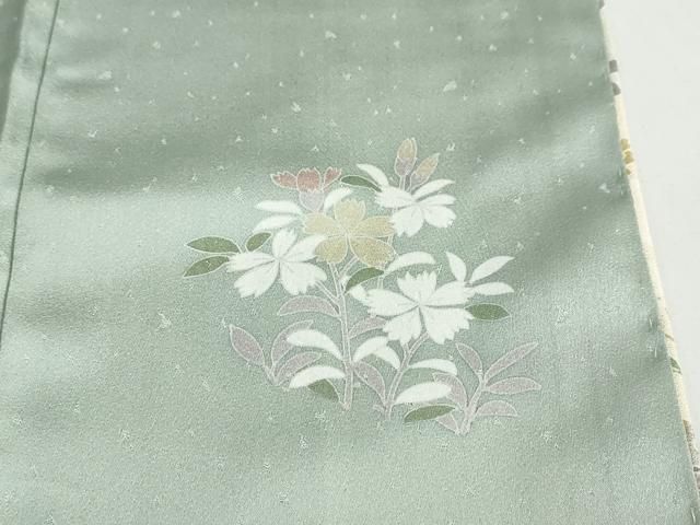 平和屋着物○訪問着 雪輪飛鶴草花文 暈し染め 金彩 ロング丈 正絹 逸品