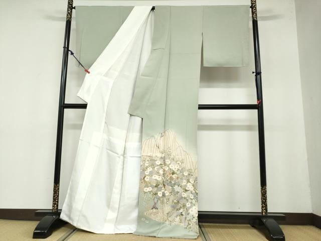 平和屋着物 豪華色留袖 駒刺繍 流水草花文 暈し染め 金彩 正絹 ud