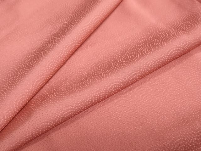 平和屋着物 上質な色無地 鮫小紋地紋 銀朱色 正絹 ud