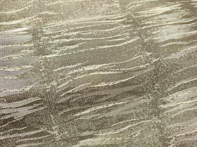 平和屋着物＊夏物 西陣 川島織物 九寸名古屋帯 霞文 黒地 銀糸 正絹