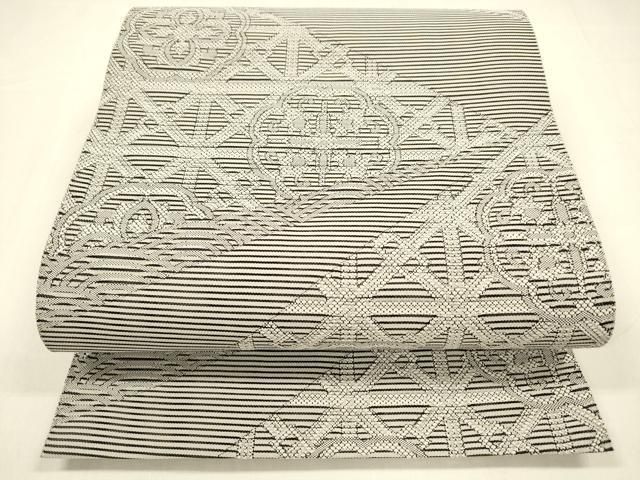 平和屋着物＊夏物　絽綴れ　八寸名古屋帯　抽象花文　逸品　DABA0728cm 平和屋着物＊夏物 絽綴れ 八寸名古屋帯 抽象花文 逸品 DABA0728cm