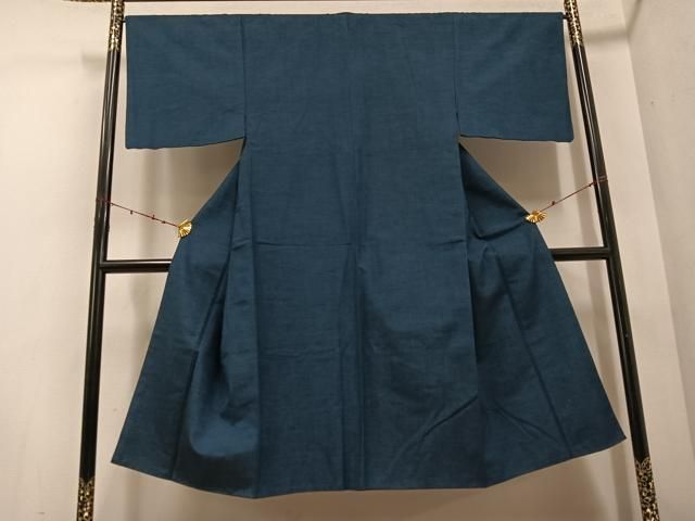 平和屋着物 男性 紬 アンサンブル 色無地 褐返し色 正絹 ph