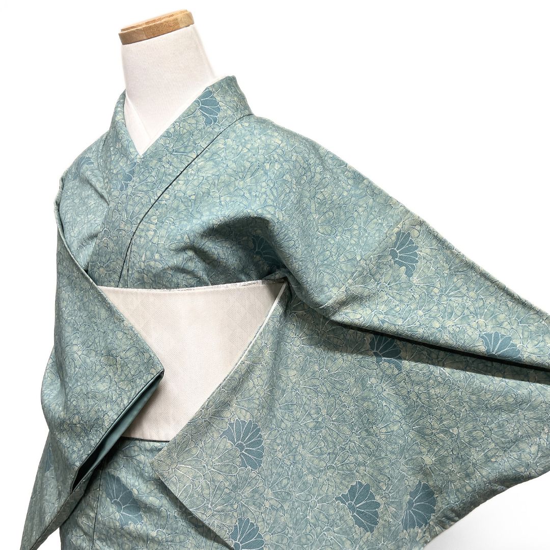 小紋 紬 菊花 菊尽くし グラデーション ぼかし染 着物 123 b d ms