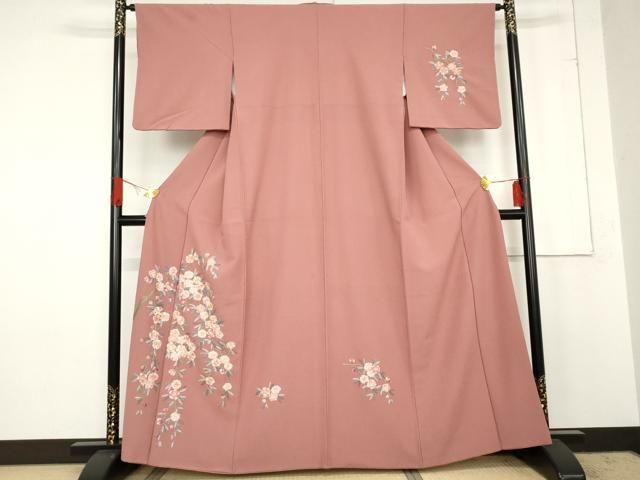 平和屋着物 洗える最 着物 英 はなぶさ謹製 訪問着 総刺繍 枝垂れ花文 洗える着物 cs