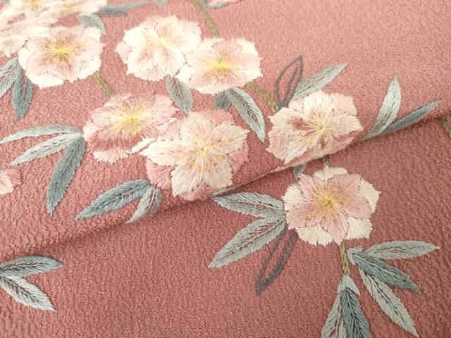  平和屋着物 洗える最 着物 英 はなぶさ謹製 訪問着 総刺繍 枝垂れ花文 洗える着物 cs 訪問着 付け下げ 着物