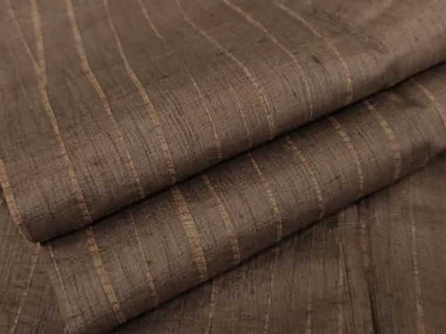 平和屋着物 伝統工芸士 七代目 吉澤与市 紬 竜巻絞り 変わり縞 三越扱い 正絹 cs