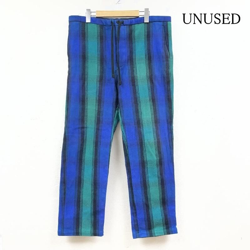 アンユーズド 21 AW CHECK PANTS ブルーオンブレ チェック柄 ボタンフライ uw 0991 メンズ 3 ISItems 古着