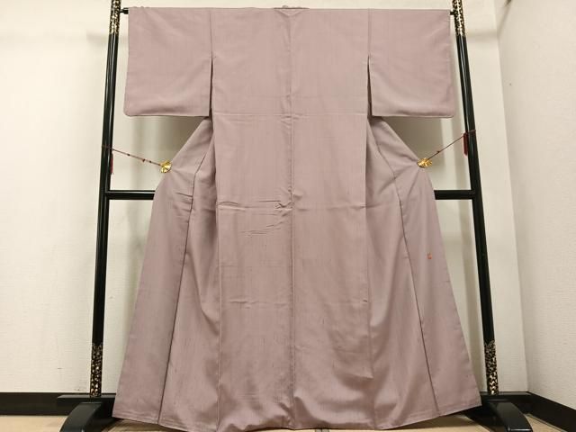 平和屋着物 上質な紬 作家物 色無地 水柿色 正絹 ph