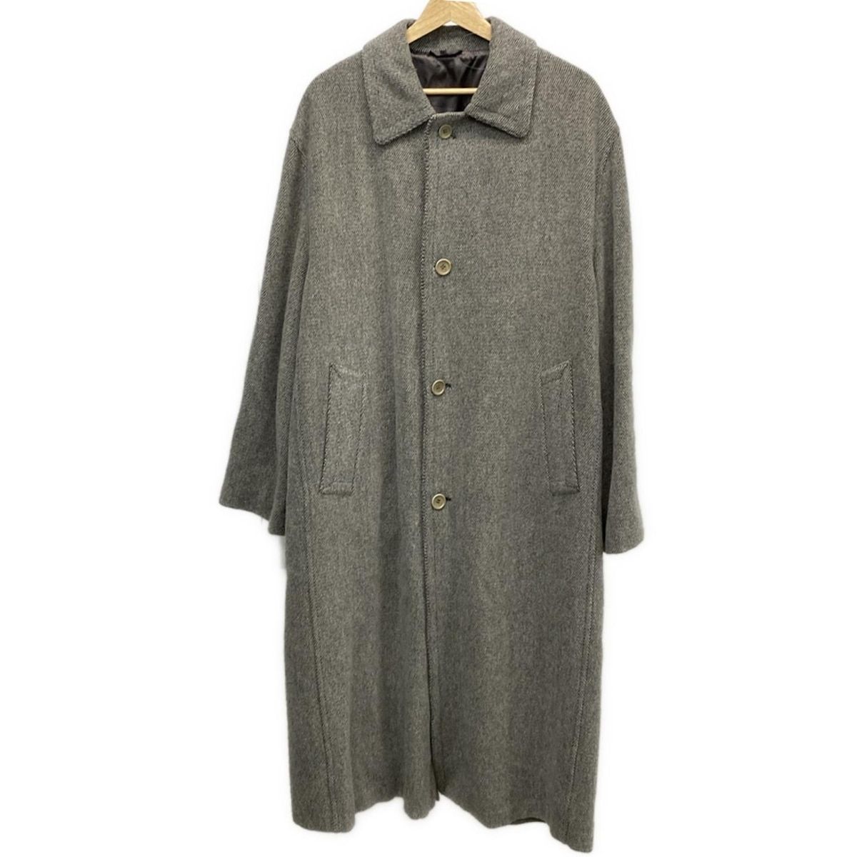 HILTON(ヒルトン) コート メンズ美品 - ライトグレー×黒 長袖/秋/冬