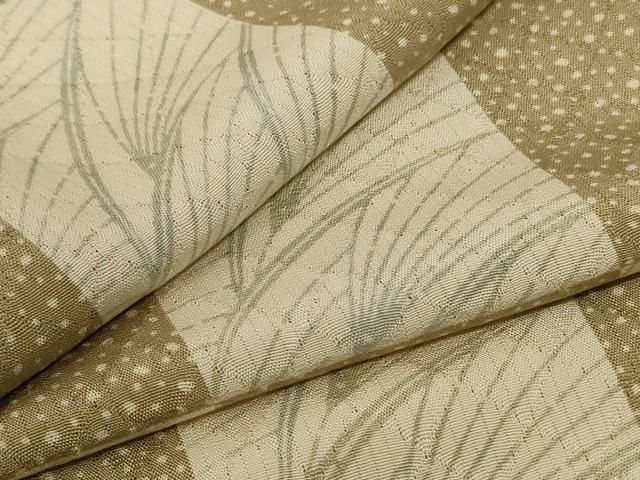 平和屋着物 夏物 小紋 絽 市松草葉文 洗える着物 jd