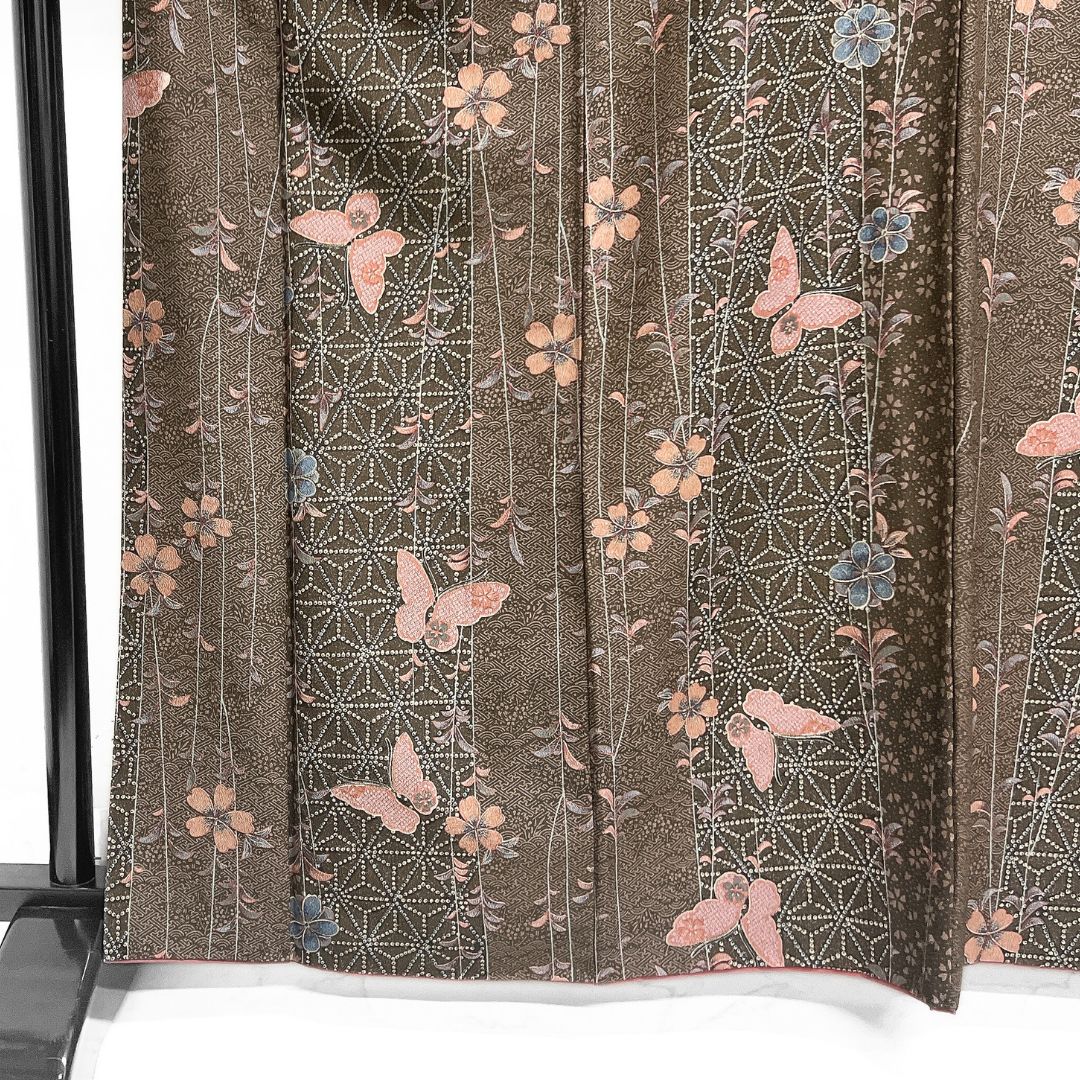  小紋 洗える着物 蝶 桜 梅 麻の葉 紗綾形 着物 123 b d ms 小紋 着物