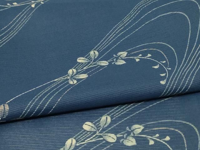  平和屋着物 夏物 小紋 絽 流水葉文 洗える着物 jd 小紋 着物