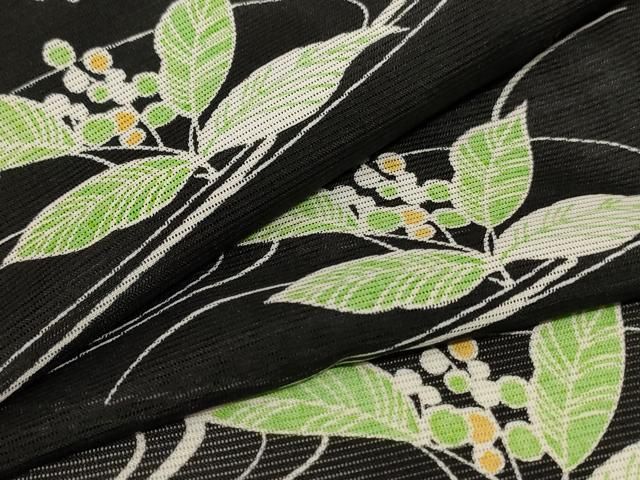 平和屋着物 夏物 小紋 絽 流水草花文 洗える着物 jd