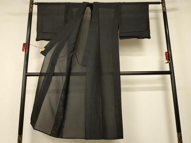 平和屋着物 夏物 小紋 紗 横縞 正絹 jd