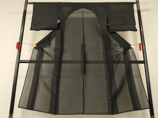 平和屋着物 夏物 小紋 紗 横縞 正絹 jd