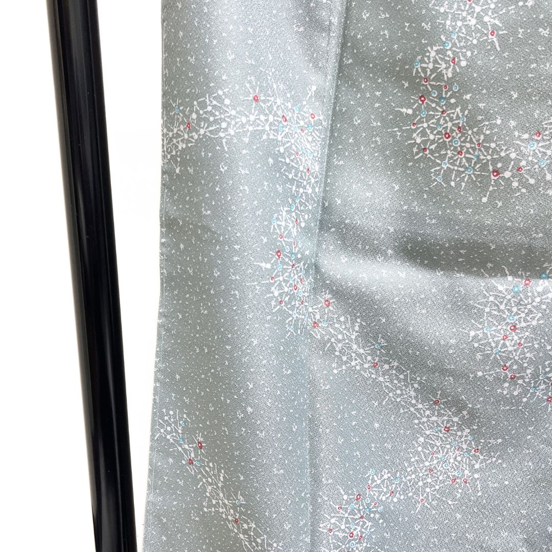  未着用 小紋 洗える着物 破れ麻の葉 抽象 ドット 着物 123 b d ms 小紋 着物