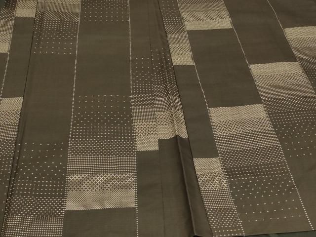 平和屋着物＃本場大島紬 羽織 9マルキ 格子間道 正絹 逸品 CABB1572in