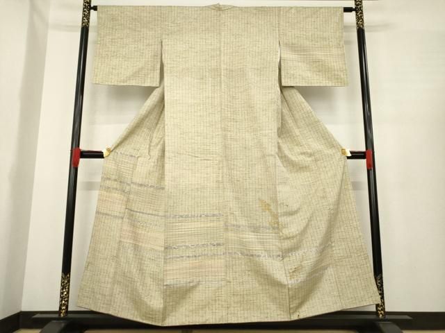 平和屋着物 ぜんまい紬 訪問着 横段文 正絹 ck