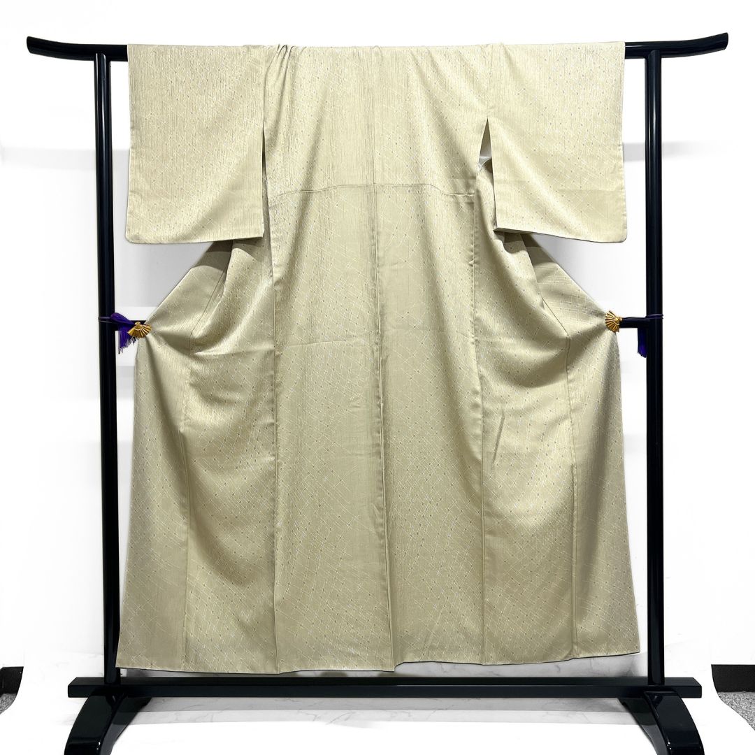 小紋 洗える着物 変わり格子 流線 網目 着物 123 b d ms