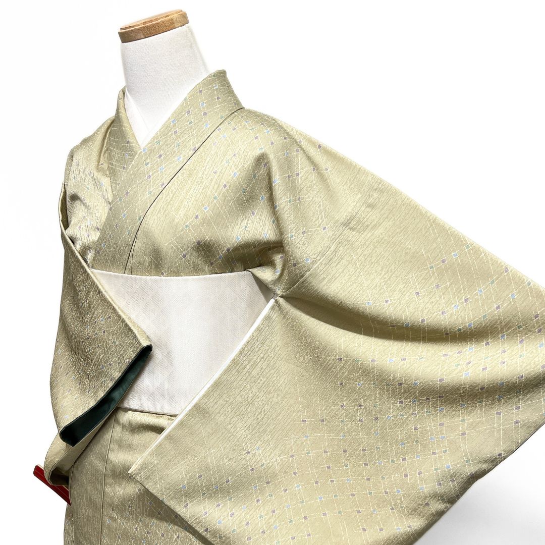 小紋 洗える着物 変わり格子 流線 網目 着物 123 b d ms