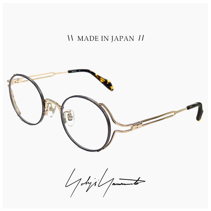 ヨウジ ヤマモト メガネ 19-0105 2 c 02 Yohji Yamamoto 鯖江 メンズ 眼鏡 ブランド ラウンド型 メタル フレーム βチタン titanium ライトゴールド 丸メガネ ダミーレンズ発送