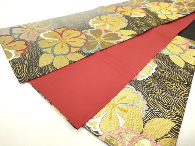 平和屋着物▽六通柄袋帯 唐織 舞花文 金銀糸 正絹 逸品 DAAZ6422fe