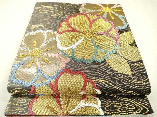 平和屋着物▽六通柄袋帯 唐織 舞花文 金銀糸 正絹 逸品 DAAZ6422fe