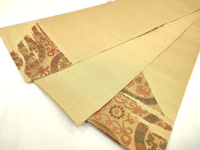 平和屋着物▽太鼓柄袋帯 動物絵皿文 金糸 正絹 逸品 DAAZ6426fe - メルカリ