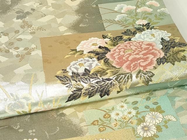 平和屋着物▽六通柄袋帯 琳派屏風紋 金銀糸 正絹 逸品 DAAY9851az