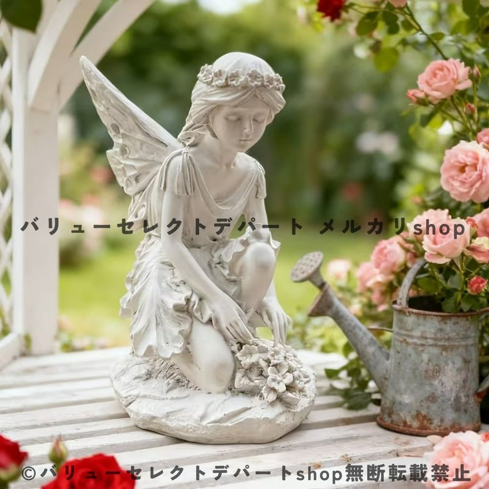 ガーデンオブジェ 妖精 ホワイト フェアリー 美しい エレガント 置物
