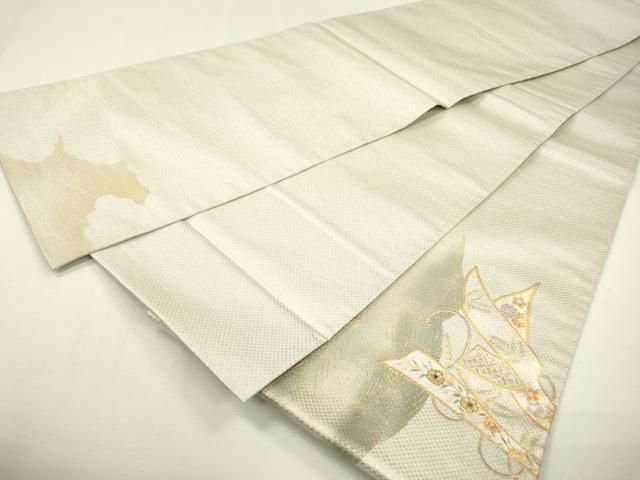 平和屋着物▽太鼓柄袋帯 螺鈿 几帳花文 金銀彩 正絹 逸品 DAAZ6444fe