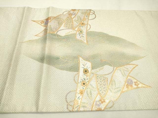 平和屋着物 太鼓柄袋帯 螺鈿 清水寺 引箔 逸品 BAAK6634ea(仕立て