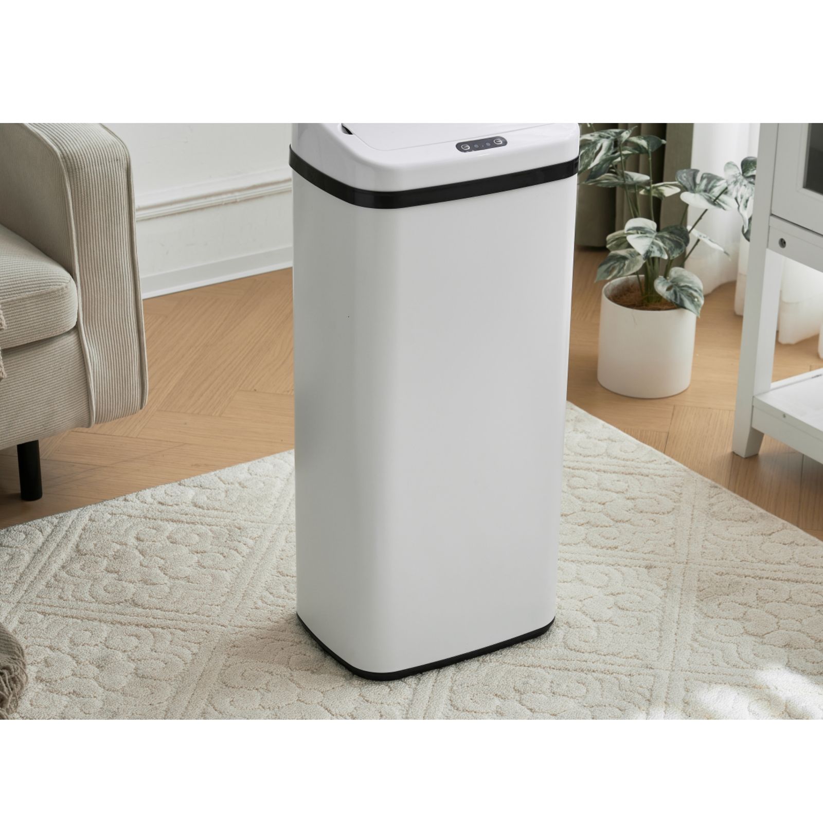 人気商品】センサー全自動開閉式 ゴミ箱 購入 大容量45L ホワイト