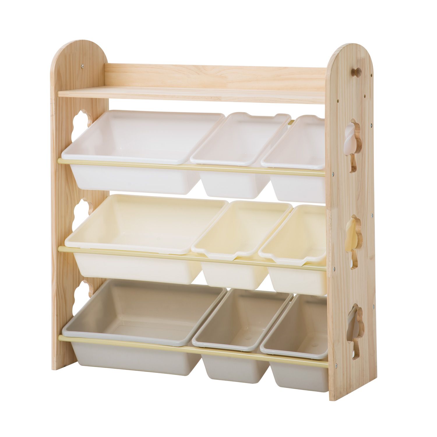 おもちゃ収納4段ラック 子ども用家具 天然木 Natural