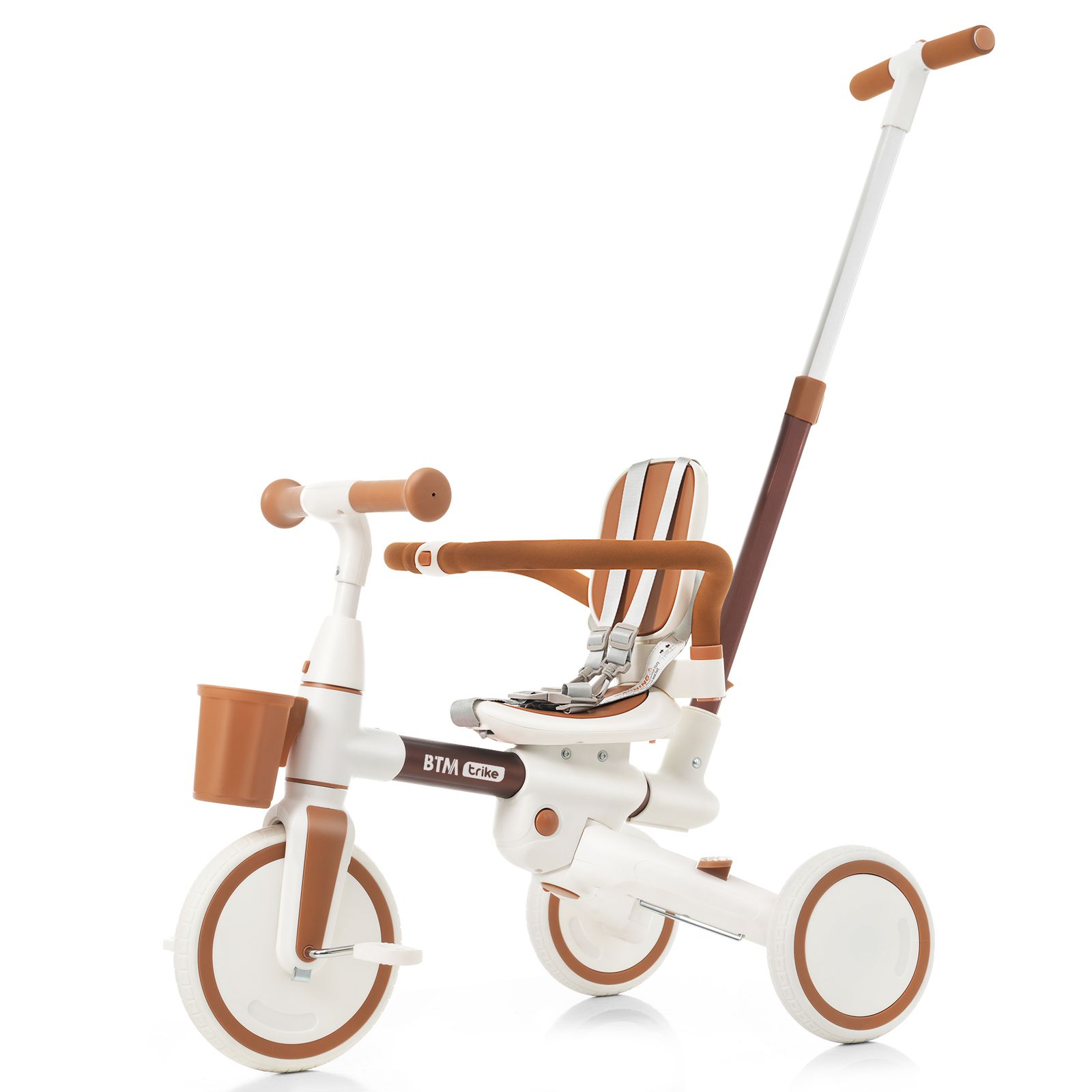 子供用三輪車 7in1 舵取り 多機能 手押し棒 カバー おしゃれ座面回転