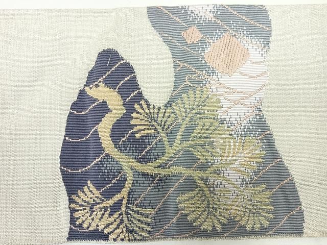 平和屋着物◎八寸名古屋帯 綴れ 道長花鳥文 金銀糸 正絹 逸品