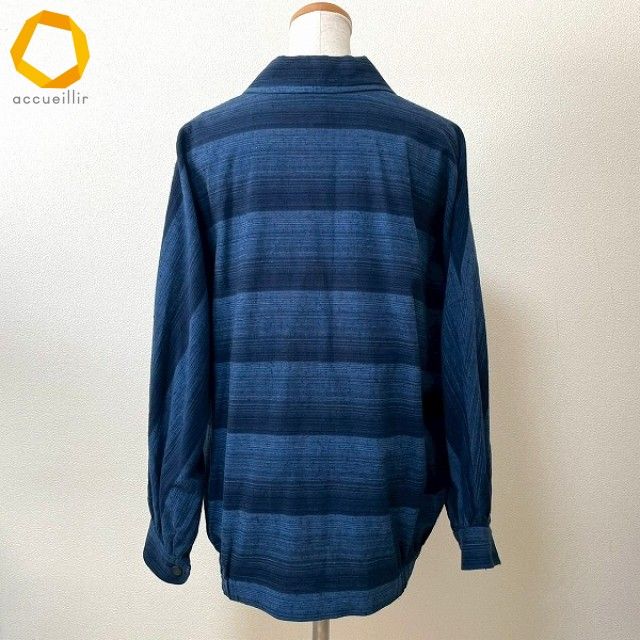 anc ギエモン 儀右衛門 かすりの部屋 ブルゾン 青系 紺 ドルマン ボーダー レディース 980336