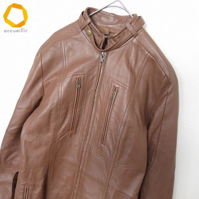 DKNY ダナキャラン DONNAKARAN ラムレザーコート 羊革 レディース