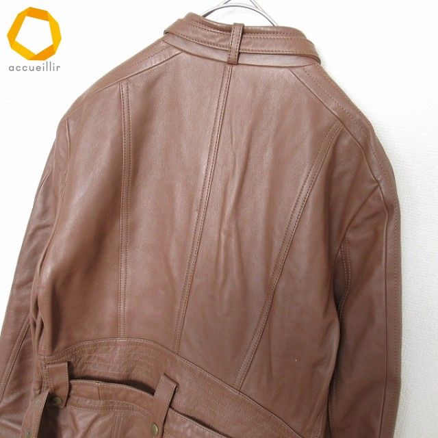 DKNY ダナキャラン DONNAKARAN ラムレザーコート 羊革 レディース