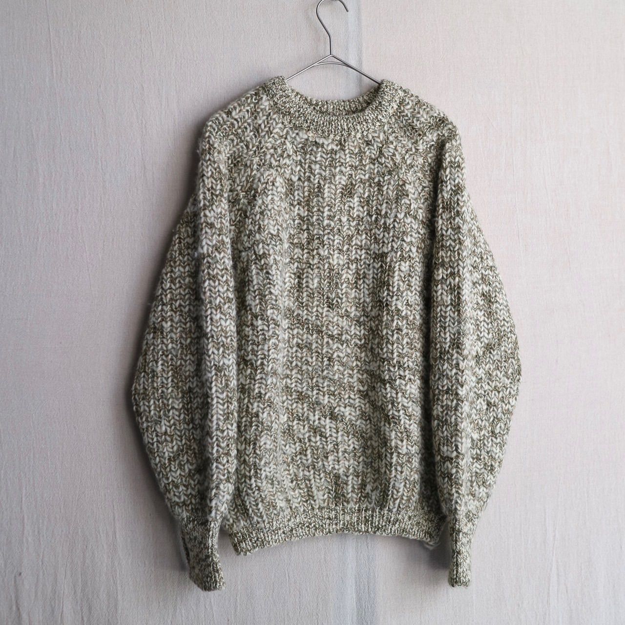 イングランド製 80s Eddie Bauer ウール ニット セーター / M ベージュ